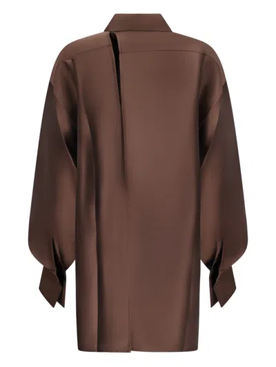 Di Stavnitser Milena Organza Blouse In Brown