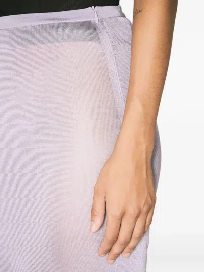 Saint Laurent Semi-sheer Wide Hem Pencil Skirt In Lilas Cendre