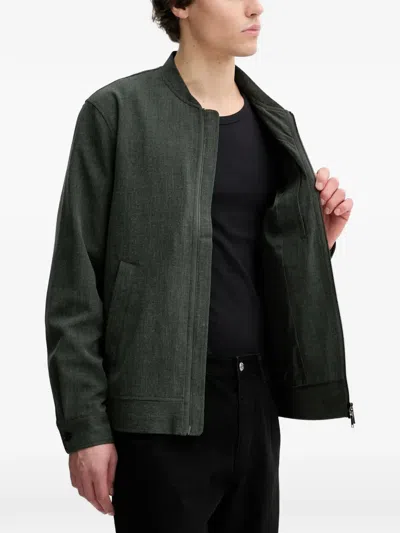 Les Deux Como Reg Zip-up Bomber Jacket In Green