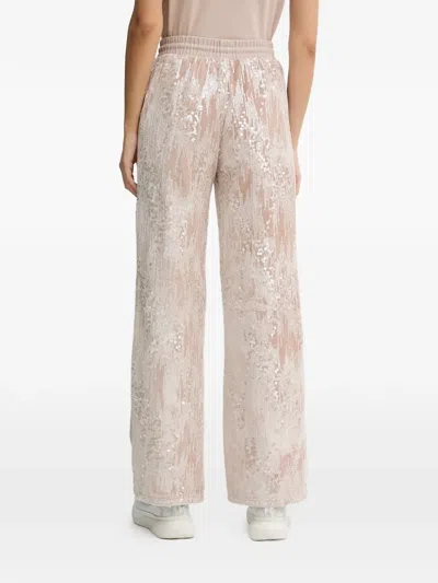 Guess Usa Sequin-embellished Drawstring Track Pants In Neutral