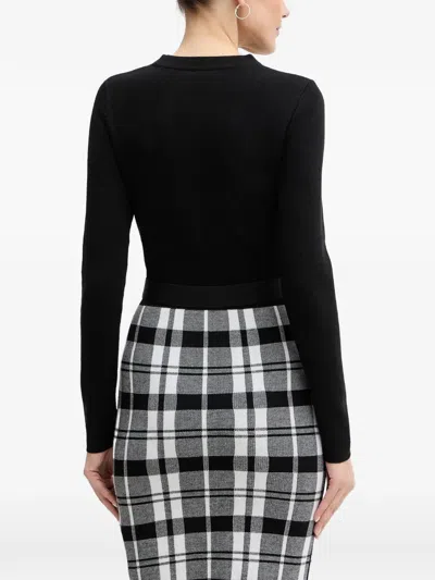 Guess Usa Cutout Plaid Mini Dress In Black