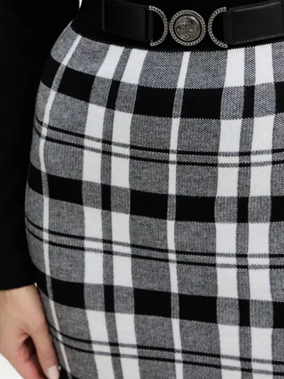 Guess Usa Cutout Plaid Mini Dress In Black