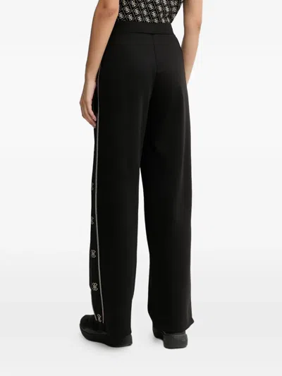 Guess Usa Logo-detail Embellished Track Pants In Black