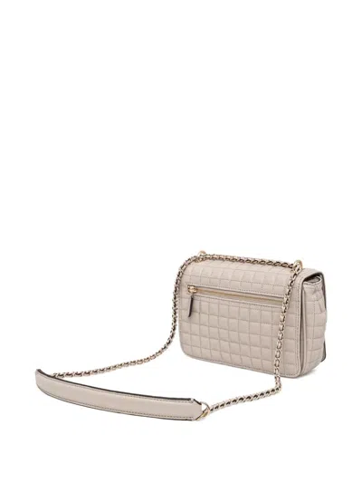 Guess Usa Mini Quilted Chain Shoulder Bag In Neutral