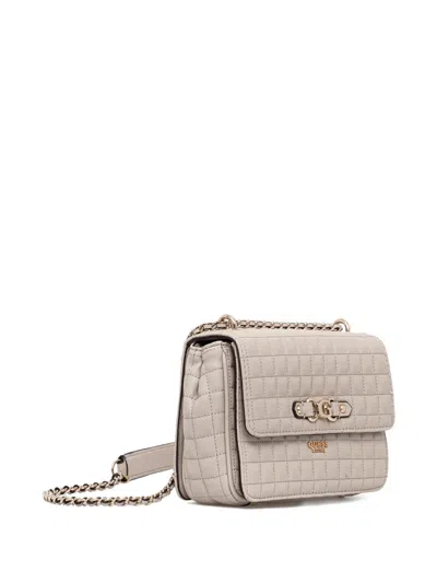 Guess Usa Mini Quilted Chain Shoulder Bag In Neutral