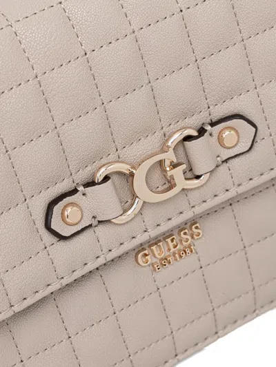 Guess Usa Mini Quilted Chain Shoulder Bag In Neutral