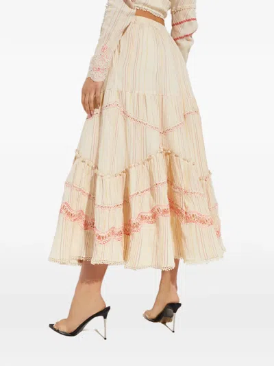 Hemant & Nandita Side-split Maxi Skirt In Neutral