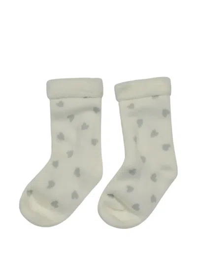 Petit Bateau Heart Trim Socks (set Of Five) In Neutral