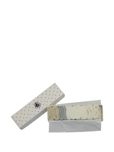 Petit Bateau Heart Trim Socks (set Of Five) In Neutral