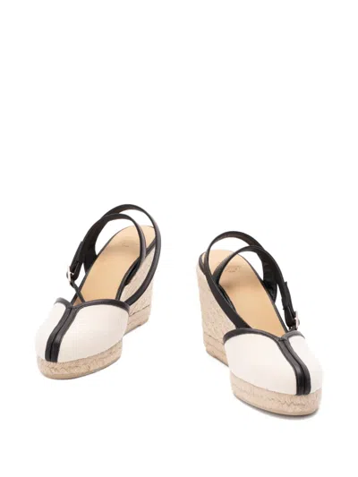 Castaã±er Strap Wedge Espadrilles In Neutral