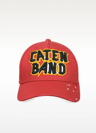 Dsquared2 Caten Band Red Cotton Baseball Cap