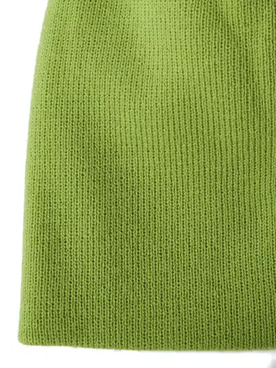 Stussy Logo-embroidered Beanie In Green