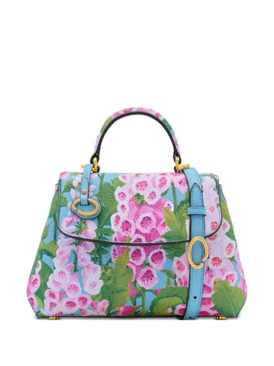 Oscar De La Renta The Mini Poppy Floral-print Tote Bag In Pink