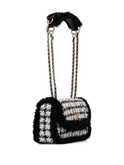 Guess Usa Quilted Houndstooth Chain Cross Body Bag In White