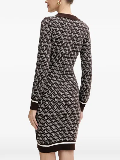 Guess Usa Patterned V-neck Mini Dress In Multi