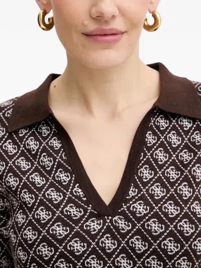 Guess Usa Patterned V-neck Mini Dress In Multi