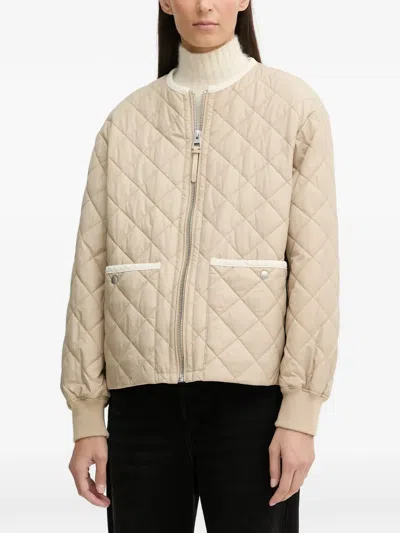Marc O'polo Quilted Zip-up Puffer Jacket In Neutral