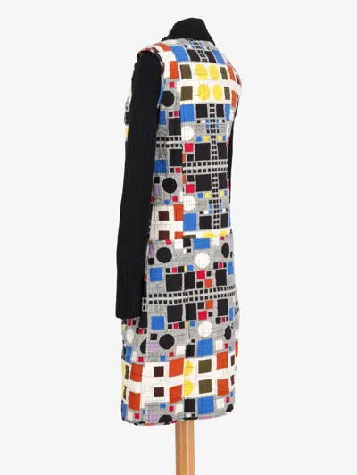 Pre-owned Fendi Geometric Quilted Coat In Gray