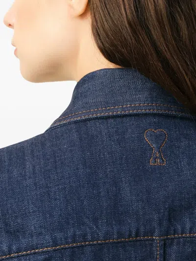 Ami Alexandre Mattiussi Blue Cotton Sharp Collar Shirt Blue In Blue