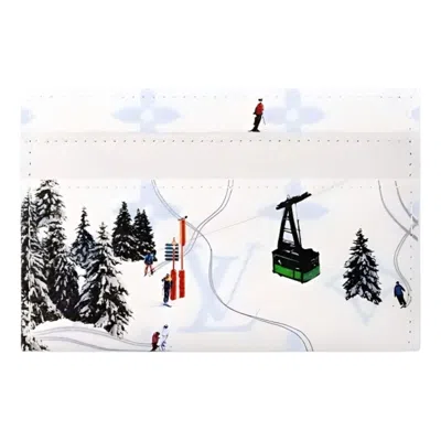 Pre-owned Louis Vuitton Ski Double Card Case 'white'