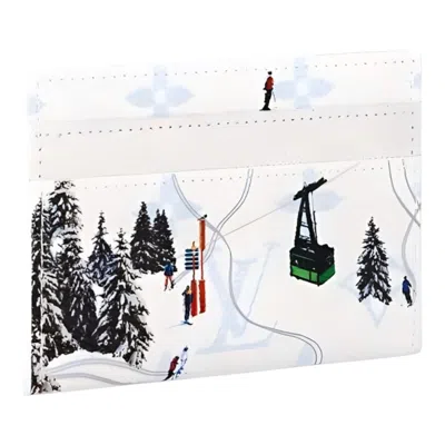 Pre-owned Louis Vuitton Ski Double Card Case 'white'