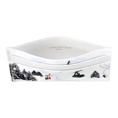 Pre-owned Louis Vuitton Ski Double Card Case 'white'