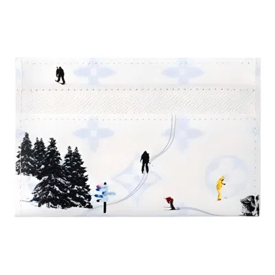 Pre-owned Louis Vuitton Ski Double Card Case 'white'