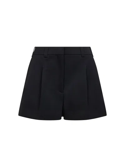 Givenchy Pleated Wool Grain De Poudre Shorts In Black