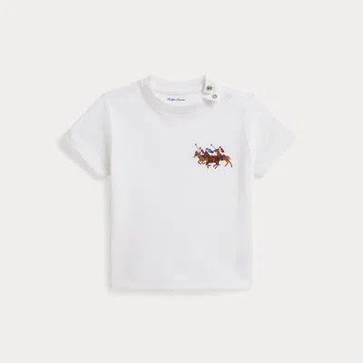 Ralph Lauren Triple-pony Cotton Jersey Tee In White