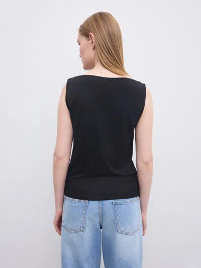 House Of Dagmar Square Neck Top In Black