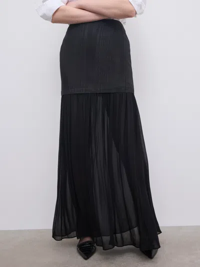 House Of Dagmar Jacquard Maxi Skirt In Black