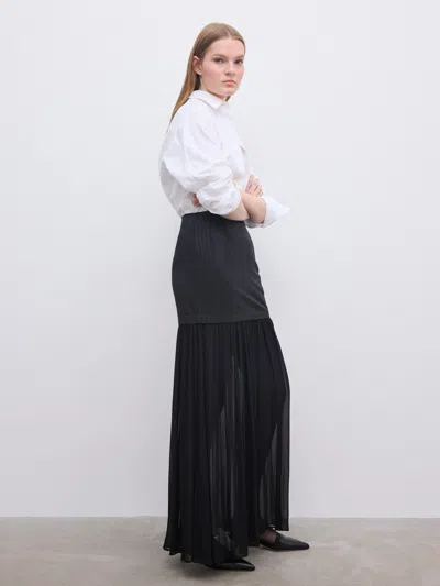 House Of Dagmar Jacquard Maxi Skirt In Black