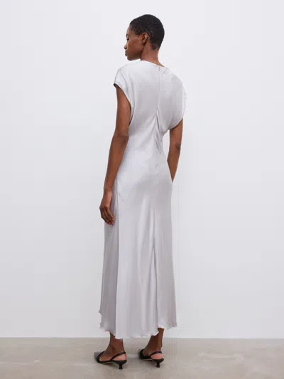 House Of Dagmar Draped Fluid V-neck Dress In White