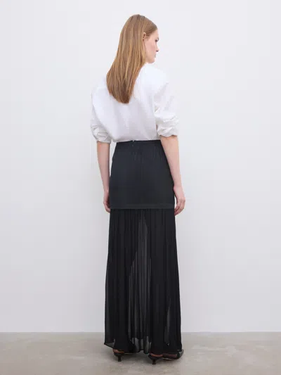 House Of Dagmar Jacquard Maxi Skirt In Black