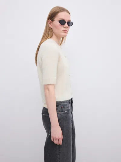 House Of Dagmar Brushed Cardigan Top In White