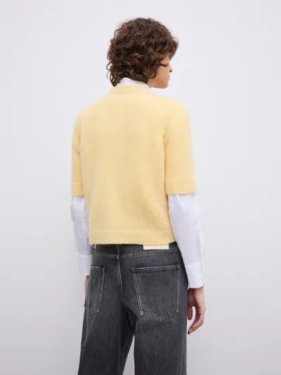 House Of Dagmar Brushed Cardigan Top In Yellow