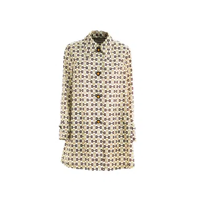 Gucci Horsebit-print Shell Coat In Beige