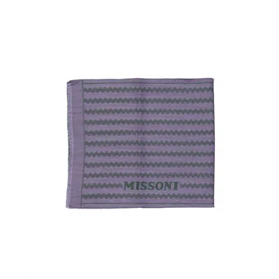 Missoni Purple Wool Scarf In Blue
