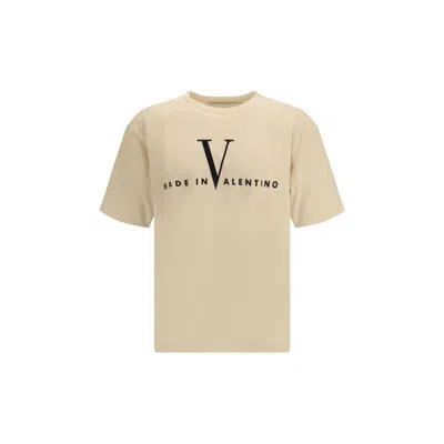 Valentino Garavani Cotton T-shirt With Made In Print Clothing In Neutral