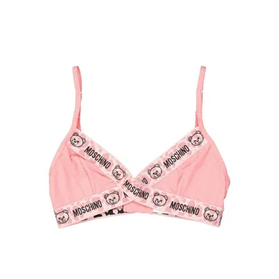 Moschino Multicolor Cotton Bra In Pink