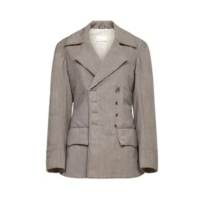Maison Margiela Padded Blazer In Brown