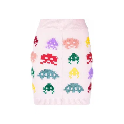 Stella Mccartney Multicolor Cotton Mini Skirt In Pink