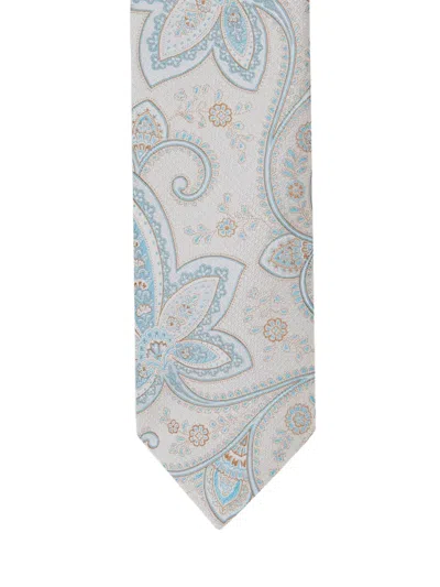 Etro Paisley-pattern Tie In Gray