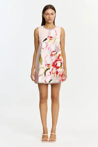 Acler Anglesey Floral Embellished Mini Dress In Pink