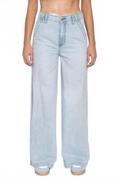 Daze The Kickback High Rise Palazzo Jeans In Baby Talk In Blue