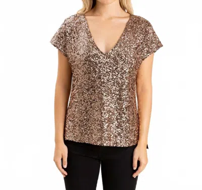 S'edge Joan V-neck Top In Bronze In Brown