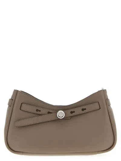 Tory Burch Taupe Romy Mini Crossbody Bag In Brown