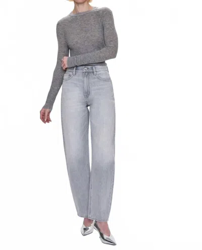 Pistola Cassie Crop Jean In Enigma Grey In Blue