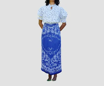 Aston Studio Nola Maxi Skirt In Blue In Blue
