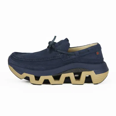 Pinnip Mens Genuine Suede Snow Loafer In Navy In Blue